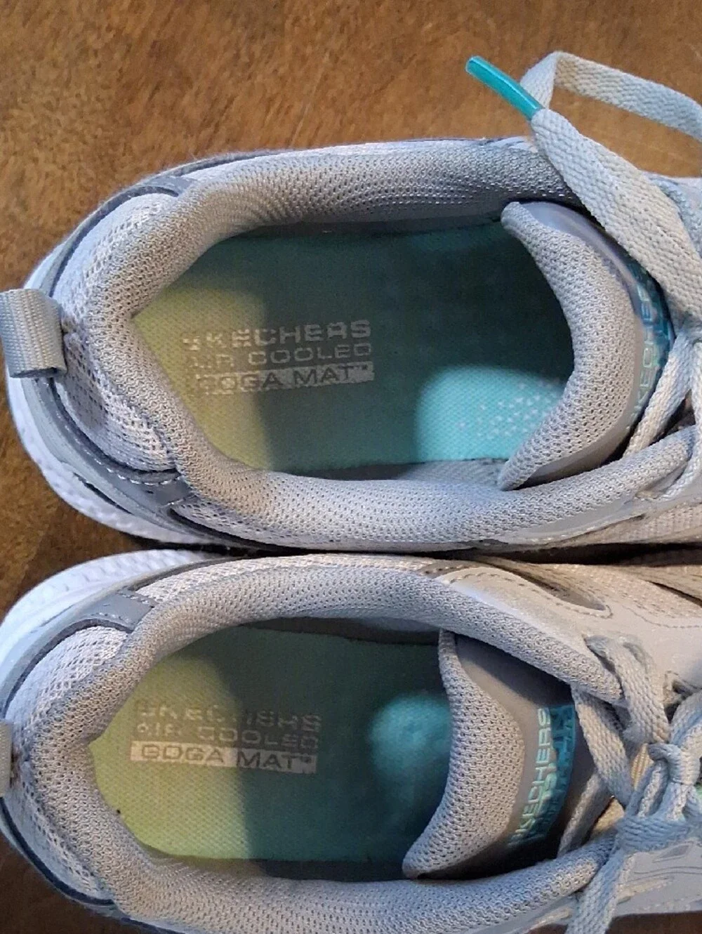 Skechers Women's Gray Athletic Sneakers with Teal Details